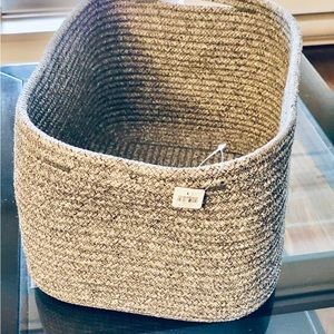 Crate & Barrel Storage Gray Tote Basket